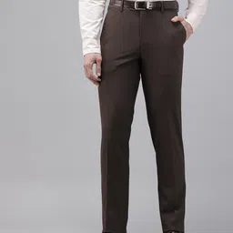Van Heusen Men Slim Fit Self Design Textured Formal Trousers-picture-24
