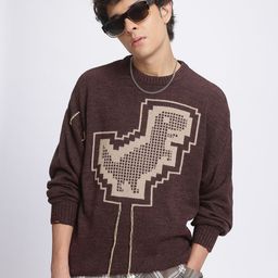 glitchez Pixel Perfection Self Design Graphic Pullover-image-52