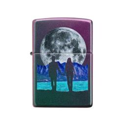 Zippo Multicolor Brass Moon Couple Design Windproof Pocket Lighter-10