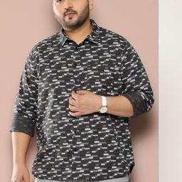 Sztori Men Plus Size Classic Printed Pure Cotton Casual Shirt-image-13