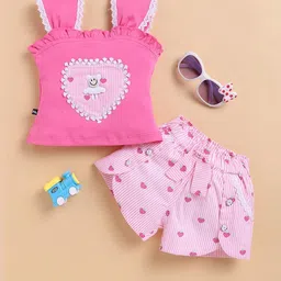 I LOVE MOM Girls Pink Clothing Set-image-40