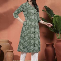 Sangria Women Floral Printed Daily Pure Cotton A-Line Kurta-image-33