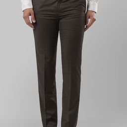 Raymond Men Brown Regular Fit Solid Formal Trousers-image-28