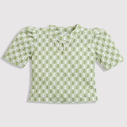 Tiny Girl Polka Dot Puff Sleeve Top-image-40