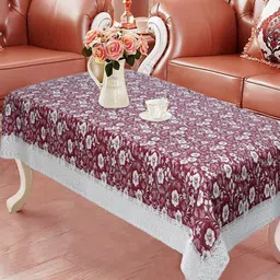LooMantha Rust Floral Waterproof Plastic 4-Seater Table Cover-image-80