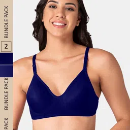 KOMLI Pack of 2 Non-Padded All Day Comfort Seamless Cotton T-shirt Bra-picture-26