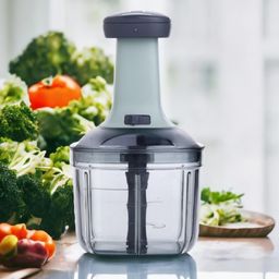 generic Manual Hand Press Push Chopper with 6 Blades 1000 ML for Effortless Chopping Vegetables & Fruits Chopper Mixer Cutter to Cut Onion, Salad, Tomato, Potato(Multicolor 1000 ML) image 2
