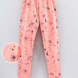 Grab It Ankle Length Printed Leggings - Peach-picture-18