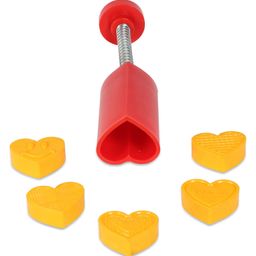 DS Heart Shape 5 Desings Peda Sweet Fast Stamping Mithai Cutte Plastic - Yellow-image-34