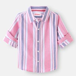 Babyhug Cotton Full Sleeves Vertical Striped Shirt - Multicolor-image-77