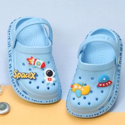Yellow Bee Space Theme Applique Clogs - Blue-picture-18