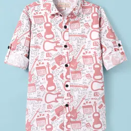 JASH KIDS Cotton Knit Full Sleeves Shirt with Text Print - Pink-picture-15