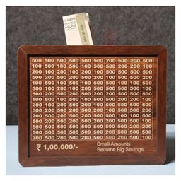 ADKD Wooden Money Piggy bank for kids & Toddlers with 1,00,000 Savings Challenge Wooden Scratch-Off Board-image-64