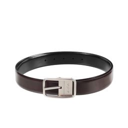 Metro Men Textured Tang Closure Leather Reversible Belt-image-4