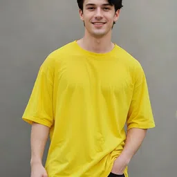 SMARTEES Men Solid Round Neck Cotton Oversized T-shirt-picture-49