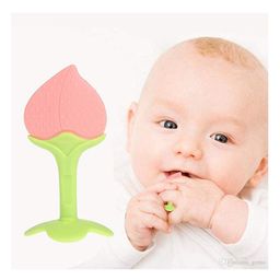 Numum Silicone Peach Apple & Grapes Shape Teether Pack of 3 - Multicolour (Color and design may vary) image 2