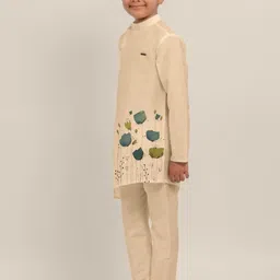 DEVOILER Boys Ethnic Motifs Printed Thread Work Kurta-5