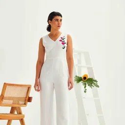 ASHITA FERNANDES Linen Basic Women Jumpsuit-image-35