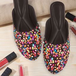 Bohekant Women Embellished Party Mules Flats-picture-12