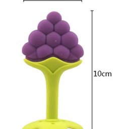 Numum Silicone Peach Apple & Grapes Shape Teether Pack of 3 - Multicolour (Color and design may vary) image 3