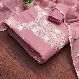 MANVAA Floral Embroidered Unstitched Dress Material-image-90