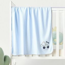 Juniors by Babyshop Blue & Grey Summer Single Bed Applique Blanket With Virtual Hood-7