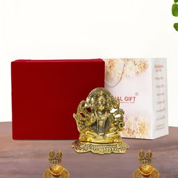 INTERNATIONAL GIFT Gold-Toned Panchmukhi Hanuman Religious Idol Showpiece-picture-3