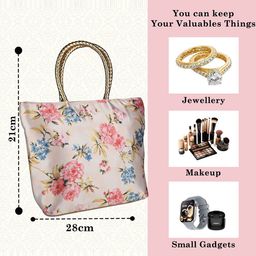 Kuber Industries Floral Textured Structured Shoulder Bag with Cut Work image 3
