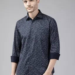 Blackberrys India Slim Fit Abstract Printed Pure Cotton Shirt-image-27