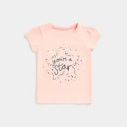 Mothercare Kids Peach Printed T-Shirt-image-39
