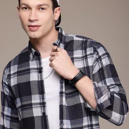 WROGN Pure Cotton Checked Casual Shirt-picture-3