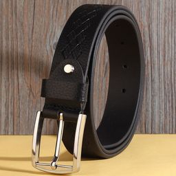 HENEDA Men Textured Leather Belt-image-40