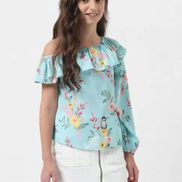 VERO MODA GIRL Green Floral Print Full Sleeves Top-image-83