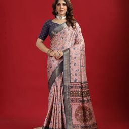VIRENDRA TEXTILES Floral Printed Zari Saree-picture-48