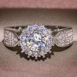 Designs & You Silver Plated American Diamond Studded Finger Ring-18