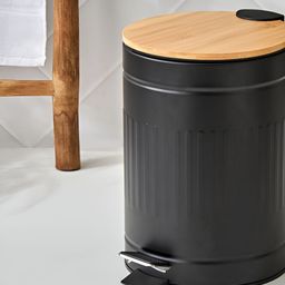 Home Centre Sedona Flute Black & Beige Metal Pedal Dust Bin With Lid - 7L-image-22