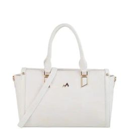 Metro White Synthetic Textured Handbag-22