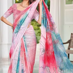 Anouk Floral Linen Blend Saree-48