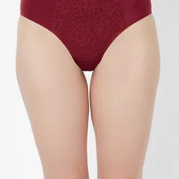 Soie Women High Waist Full Coverage Lace Brief-16