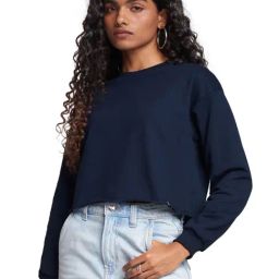 The Souled Store Navy Crop Sweatshirt-image-27