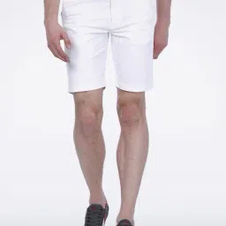 Basics White Knee Length Shorts-image-50