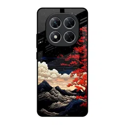 QRIOH Quirky Printed Poco X7 5G Scarlet Serenity Glass Back Case-image-59