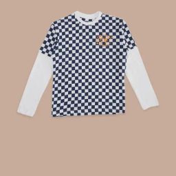 Pantaloons Junior White & Blue Cotton Chequered Full Sleeves T-Shirt-picture-39