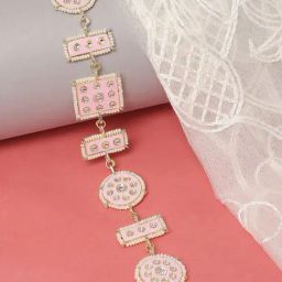Oomph Pink Meenakari Enamel & Kundan Traditional Wedding Bridal Matha Patti-image-51