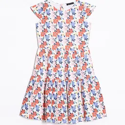 Allen Solly Junior Floral Printed Cap Sleeve Pure Cotton Fit & Flare Dress-picture-28