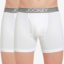 Jockey Men White Pack of Two Solid Trunks 8009-picture-13