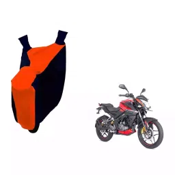 Auto Pearl Waterproof Two Wheeler Cover For Bajaj Pulsar NS 160 (Orange & Blue)-image-31