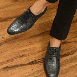 San Frissco Men's Silver Derby Shoes-picture-0