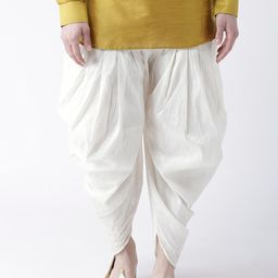 DEYANN Men White Solid Dupion Silk Dhotis-picture-19