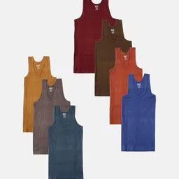 Lux Cozi Infant Boys Pack Of 7 Assorted Basic Innerwear Vests LUX_COZI_BOYZ_RN_AST_7PC-image-79